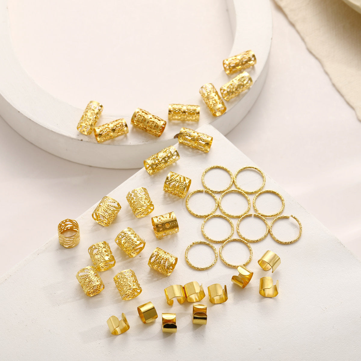 40Pcs Gold Hair Extension Rings