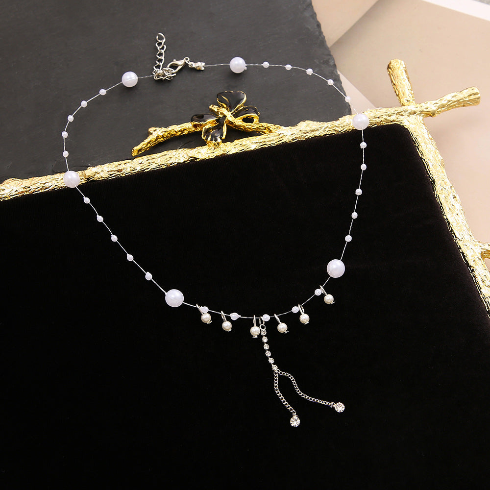 Imitation Pearl Collarbone Chain