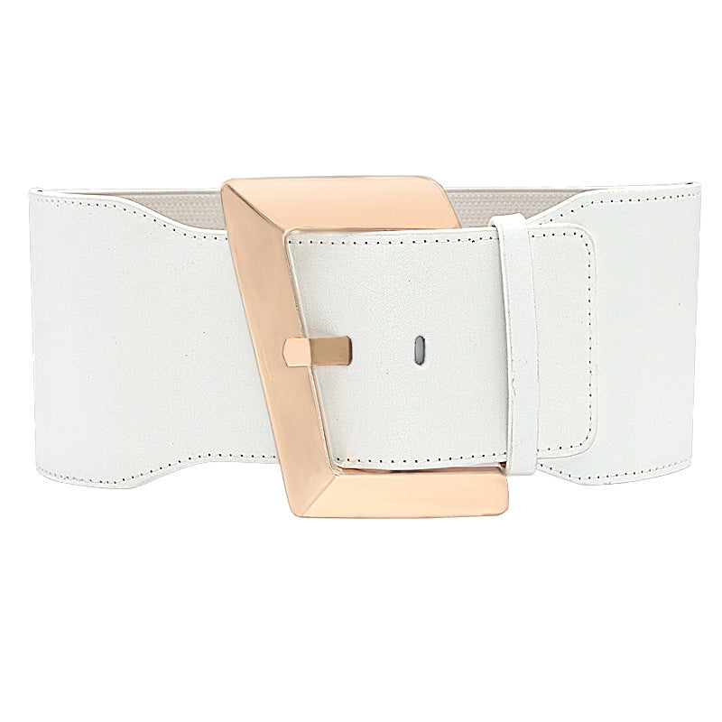 Black wide belt women's fashion