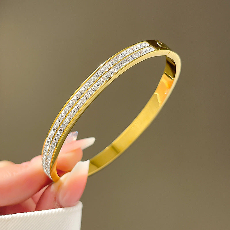 Four-leaf clover gypsy titanium steel bracelet