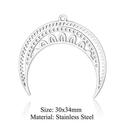 5 pcs/pack star moon titanium steel pendant planet DIY