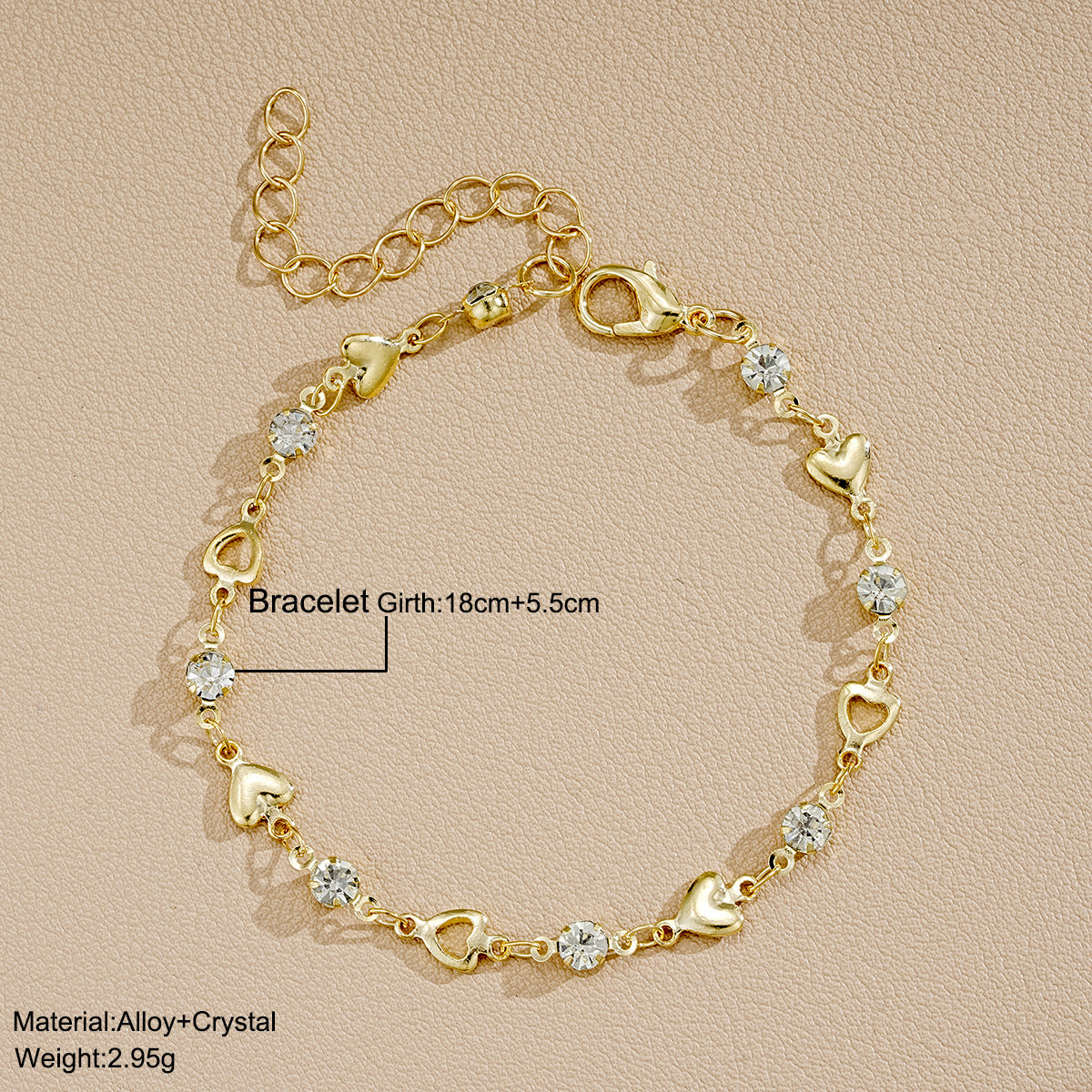 Hollow Heart Zircon Bracelet