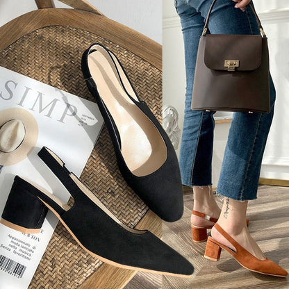 Suede chunky women's shoes