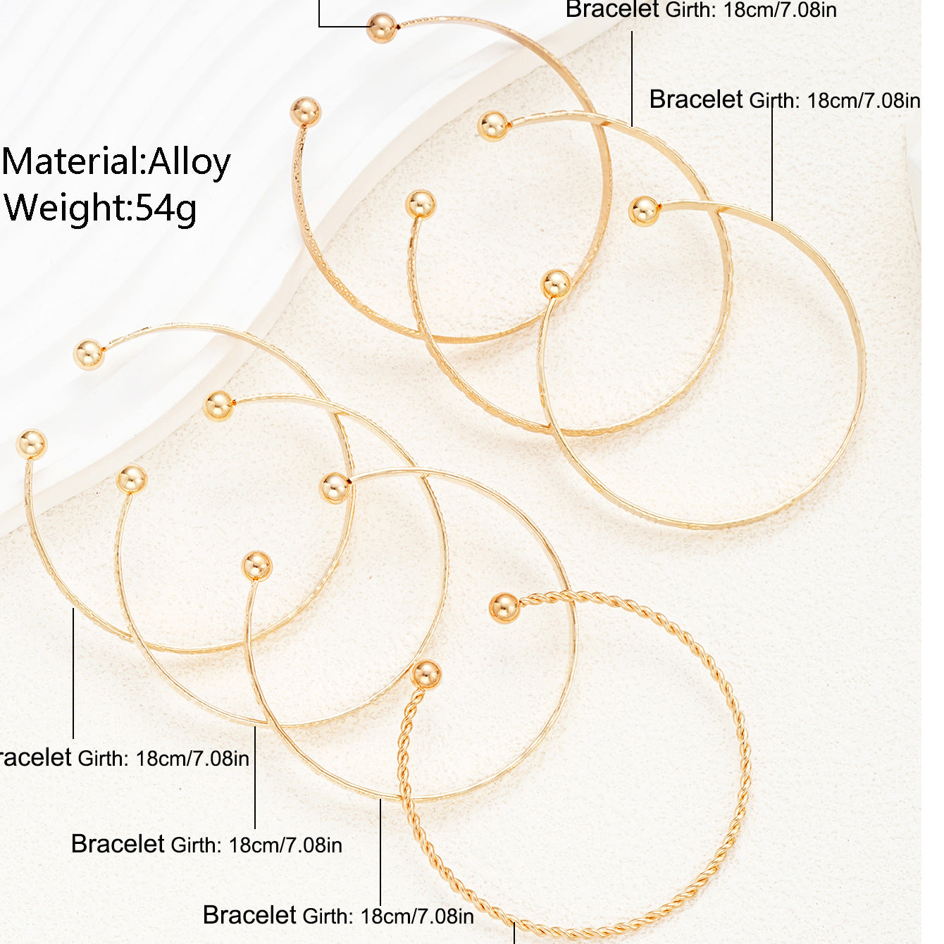 Retro Metal Rhombus Bracelet Set