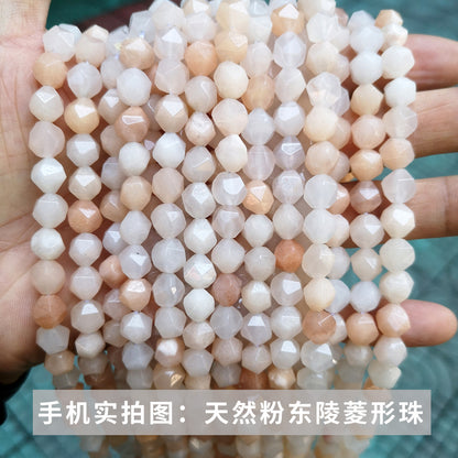 Chalcedony diamond cut rhombus beads loose beads