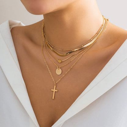 Cross Multi-layer Necklace Women's Necklace