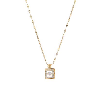 Smart perfume bottle titanium steel necklace