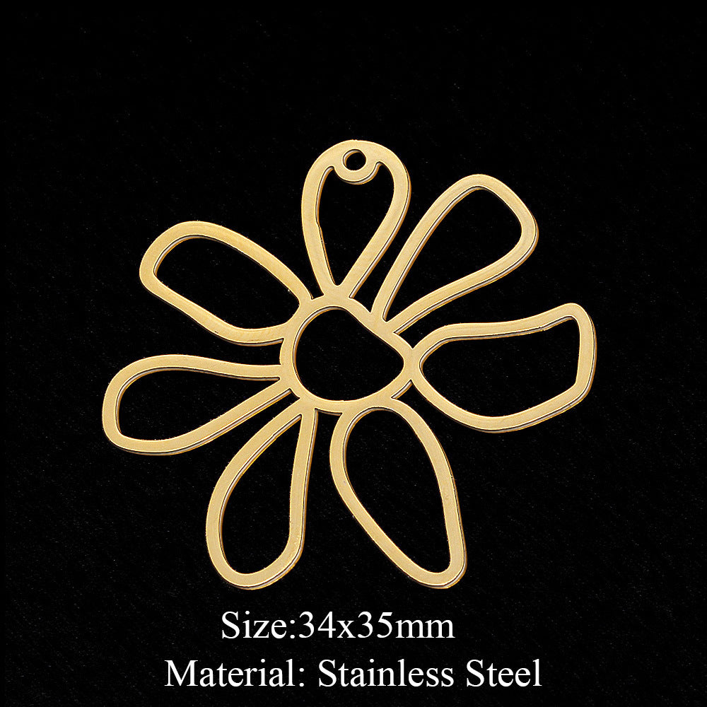 5 pcs/bag Fan-shaped flower geometric pendant