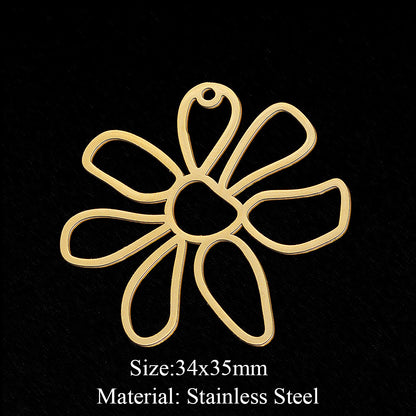 5 pcs/bag Fan-shaped flower geometric pendant