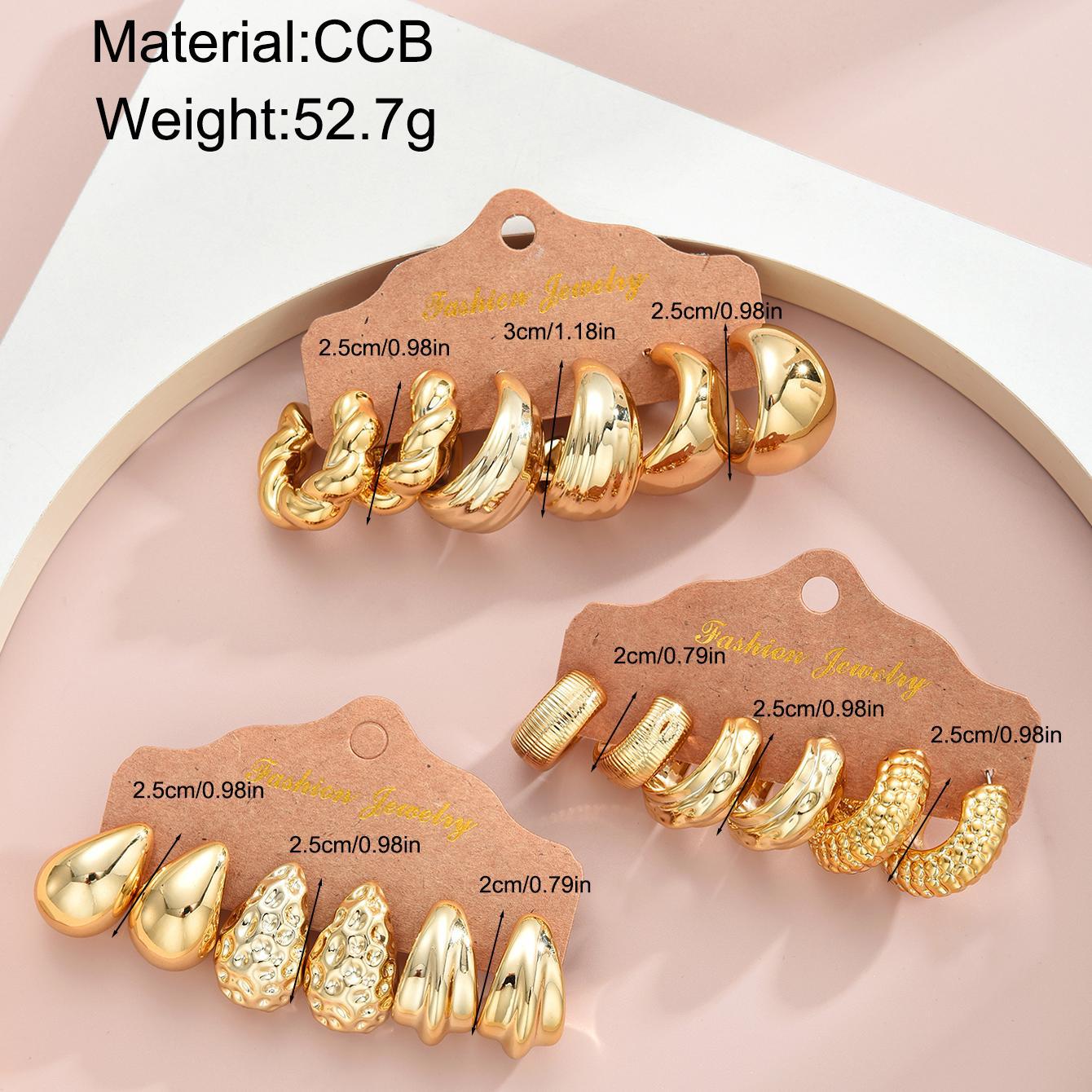 9-Piece Geometric Earring Set