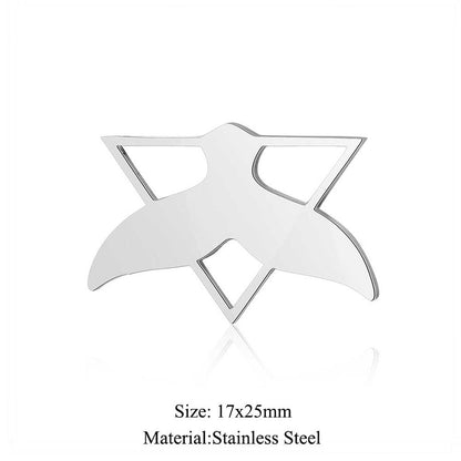 5 pcs/titanium steel large pendant flower diamond conch