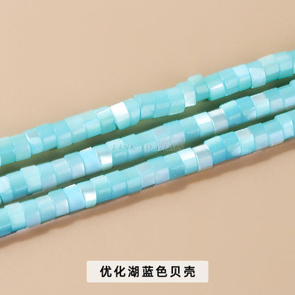 2 * 4Mm colored shell mother-of-pearl right-angle disc beads