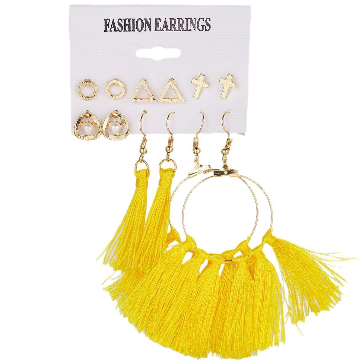 Bohemian Pearl Fringe Earring Set