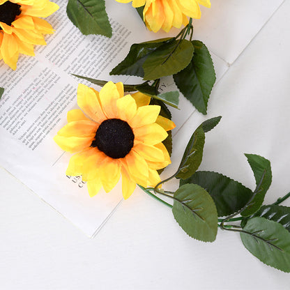 10 flores de girasol artificiales de vid grande 