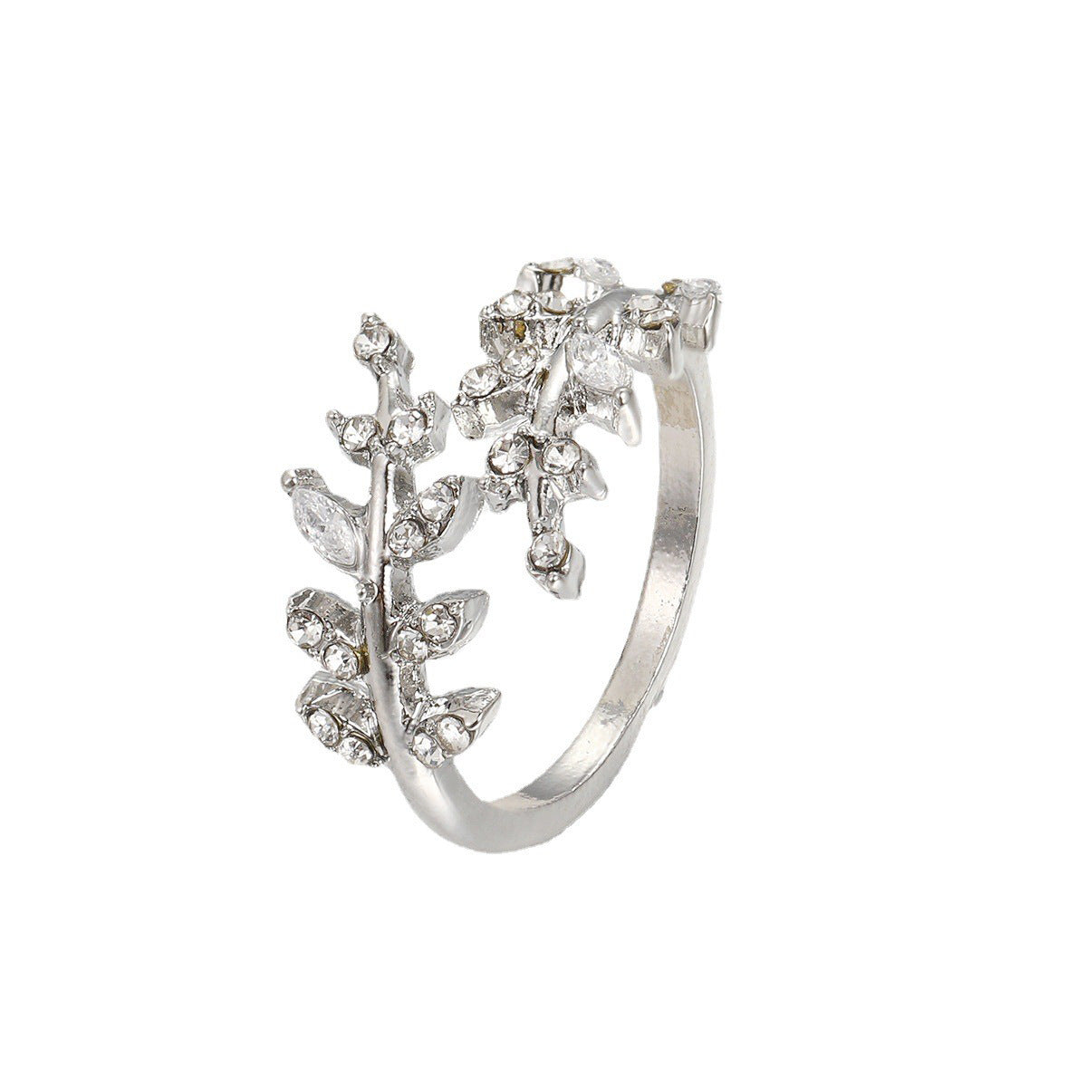 Diamond Leaf Adjustable Ring
