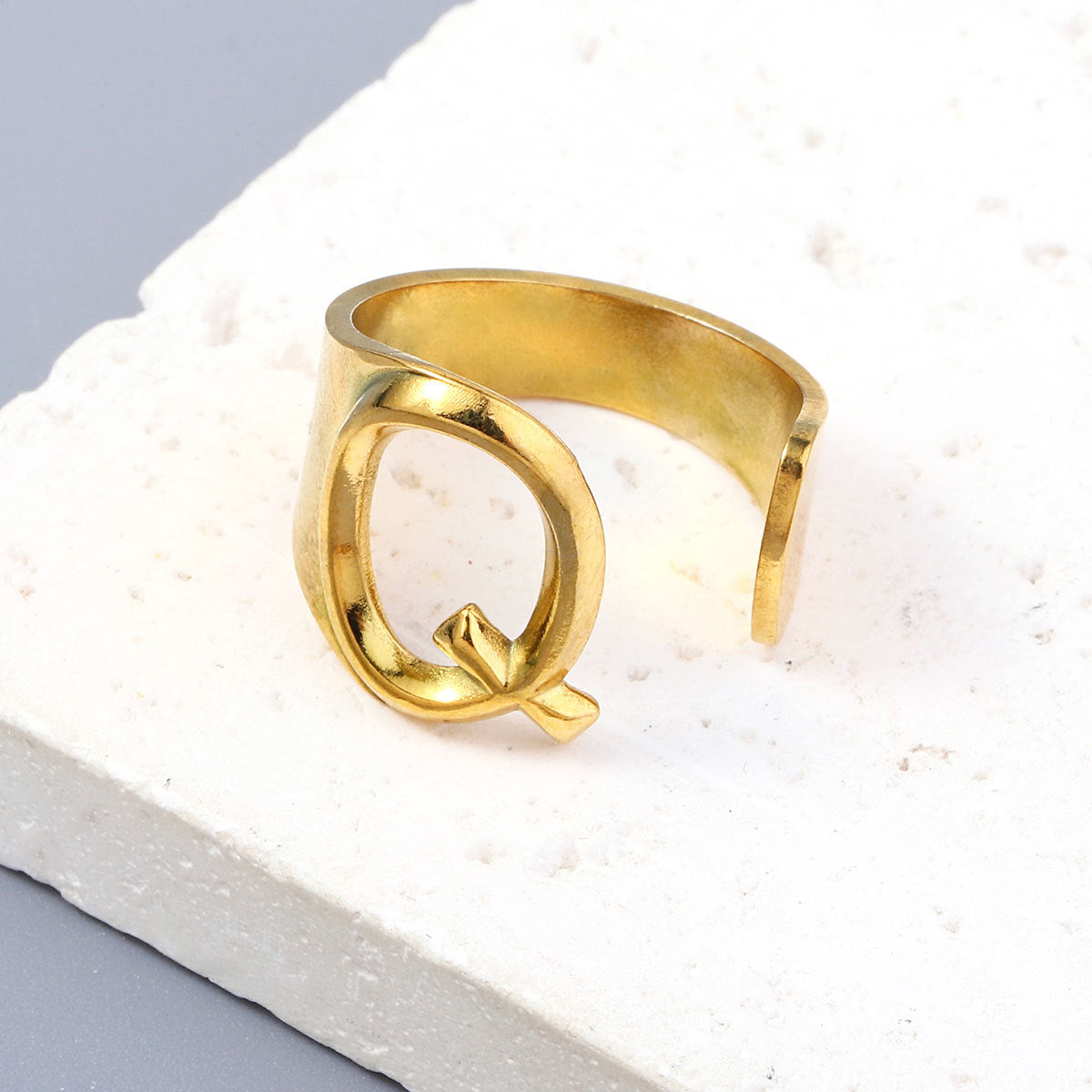 Titanium steel 26 English letter open ring