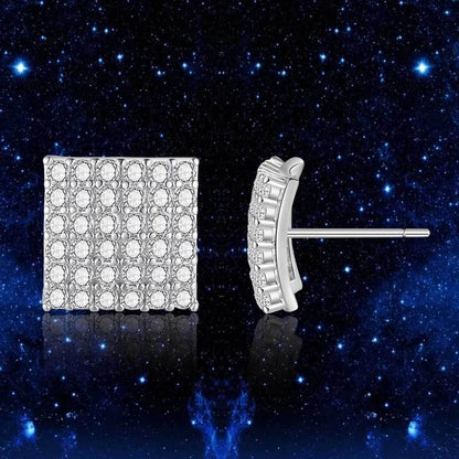 Copper inlaid 5A zircon light luxury full diamond diamond stud earrings