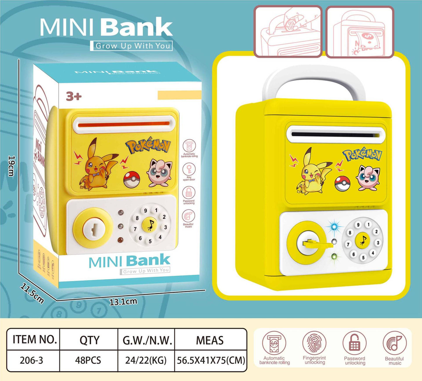 Fingerprint Money Bank, Password Safe for Boys and Girls