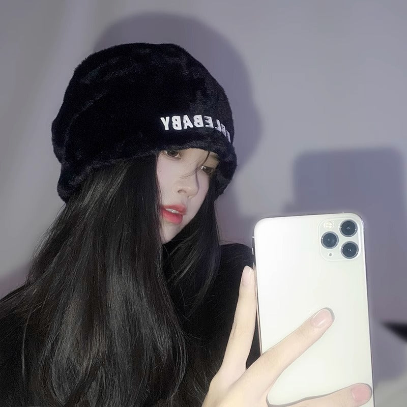 Gorro de punto de invierno blanco para cabezones 