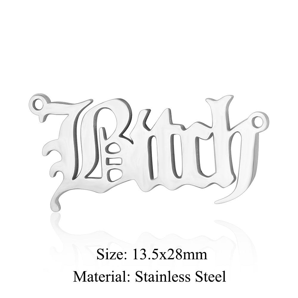 5 pcs/bag English alphabet titanium steel pendant