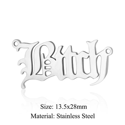 5 pcs/bag English alphabet titanium steel pendant