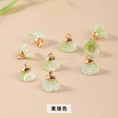 10Mm transparent glazed lotus pod pendant