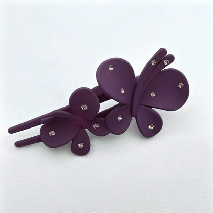 Frosted Rhinestone Flower Hairpin Female