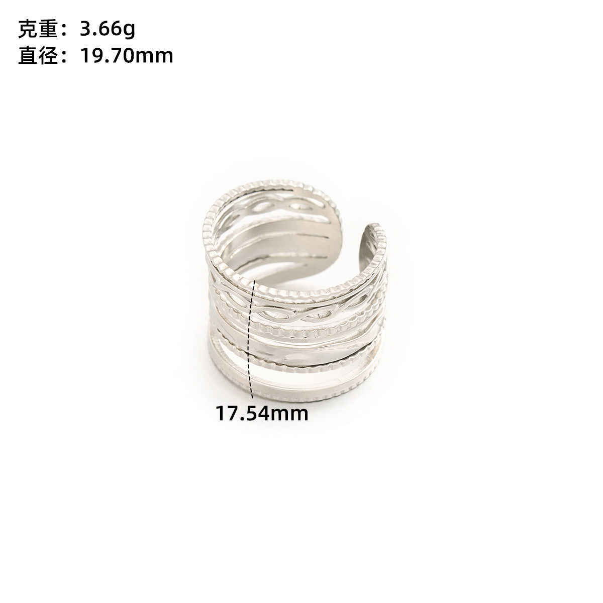 Stainless steel love open ring