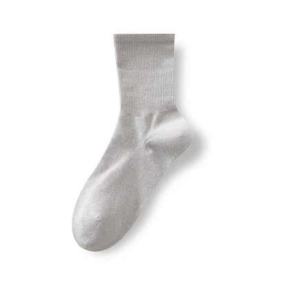 Casual Mid-Calf Socks Pure White Antibacterial Thermal