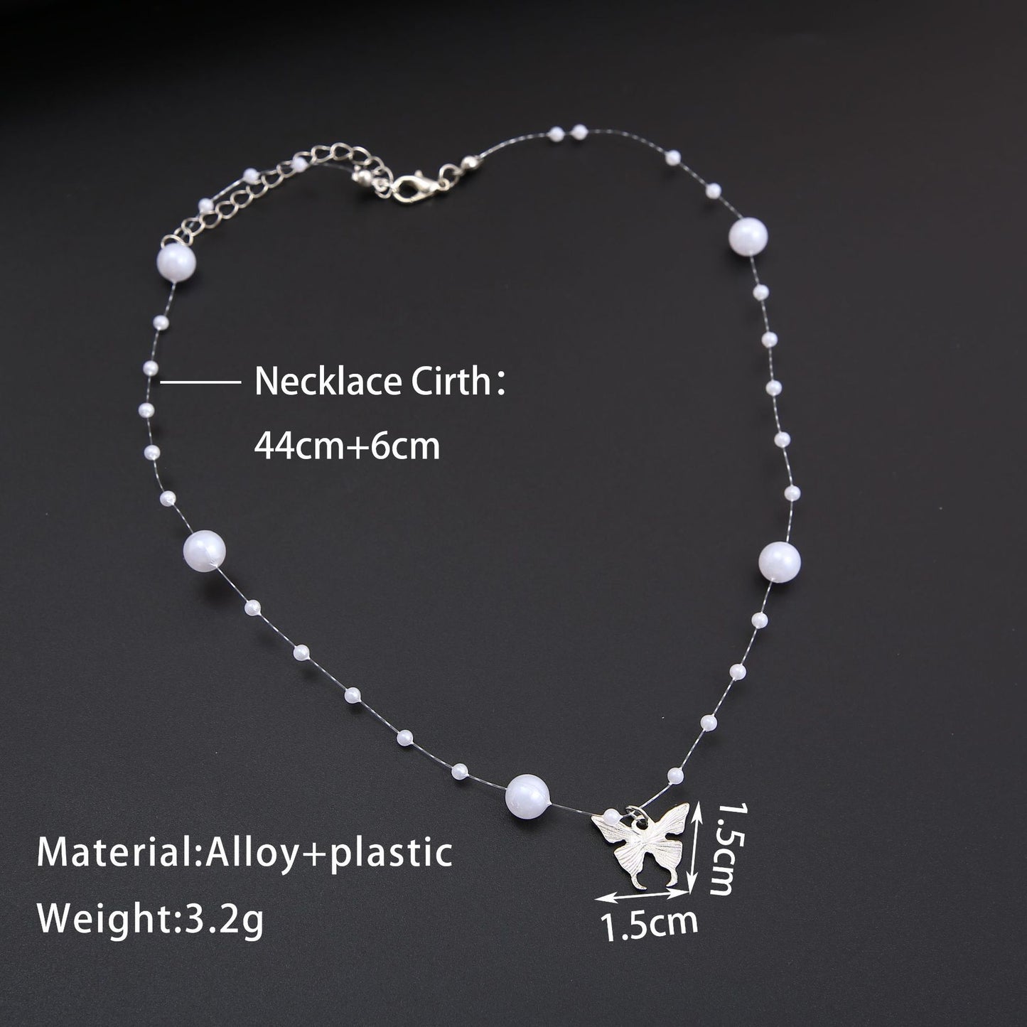 Pearl Butterfly Choker Necklace