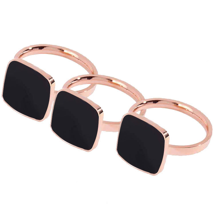 Black brand titanium steel ring