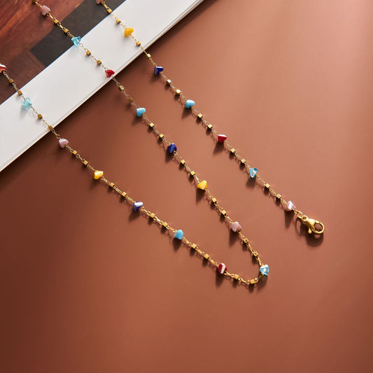 Titanium Steel Zircon Square Necklace