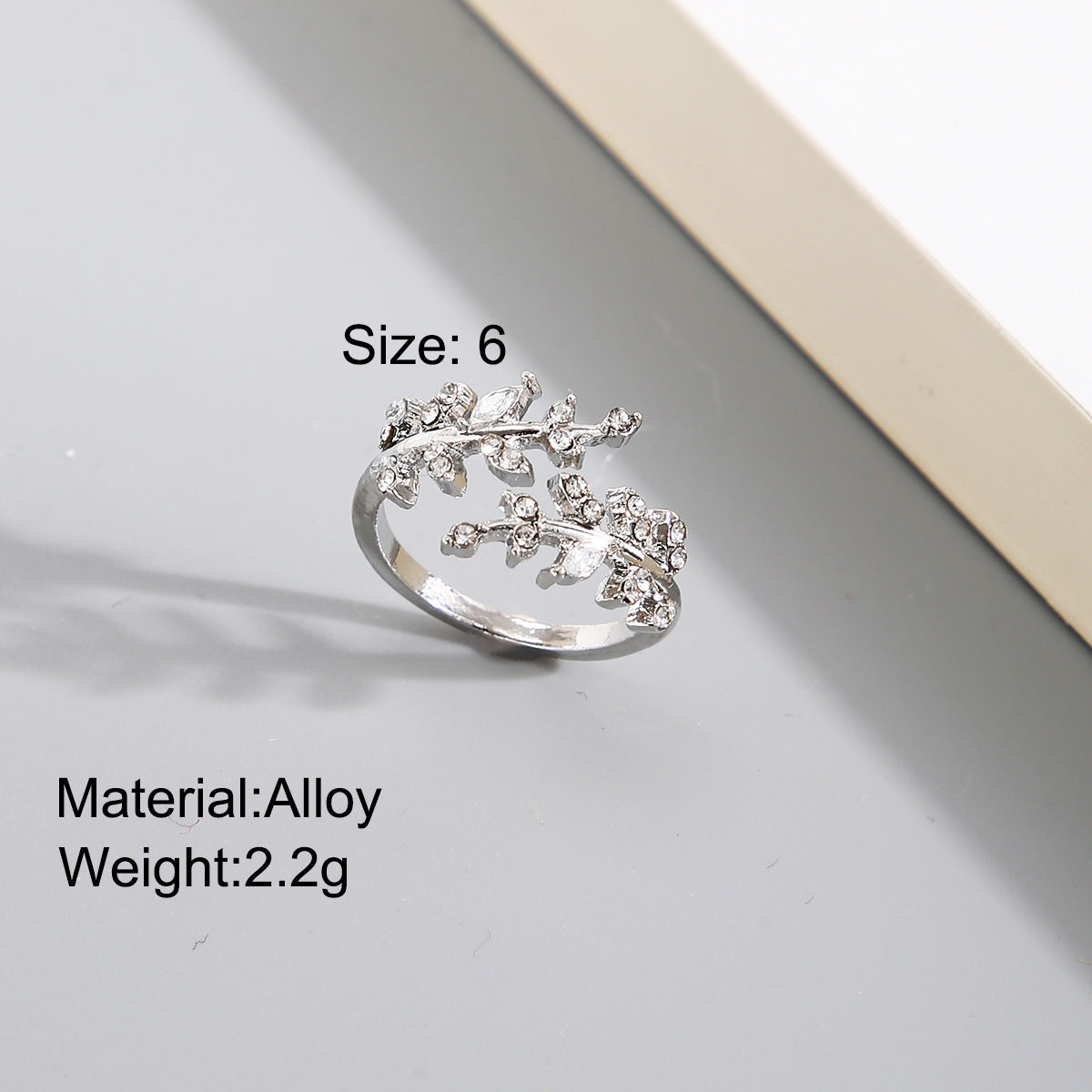 Diamond Leaf Adjustable Ring