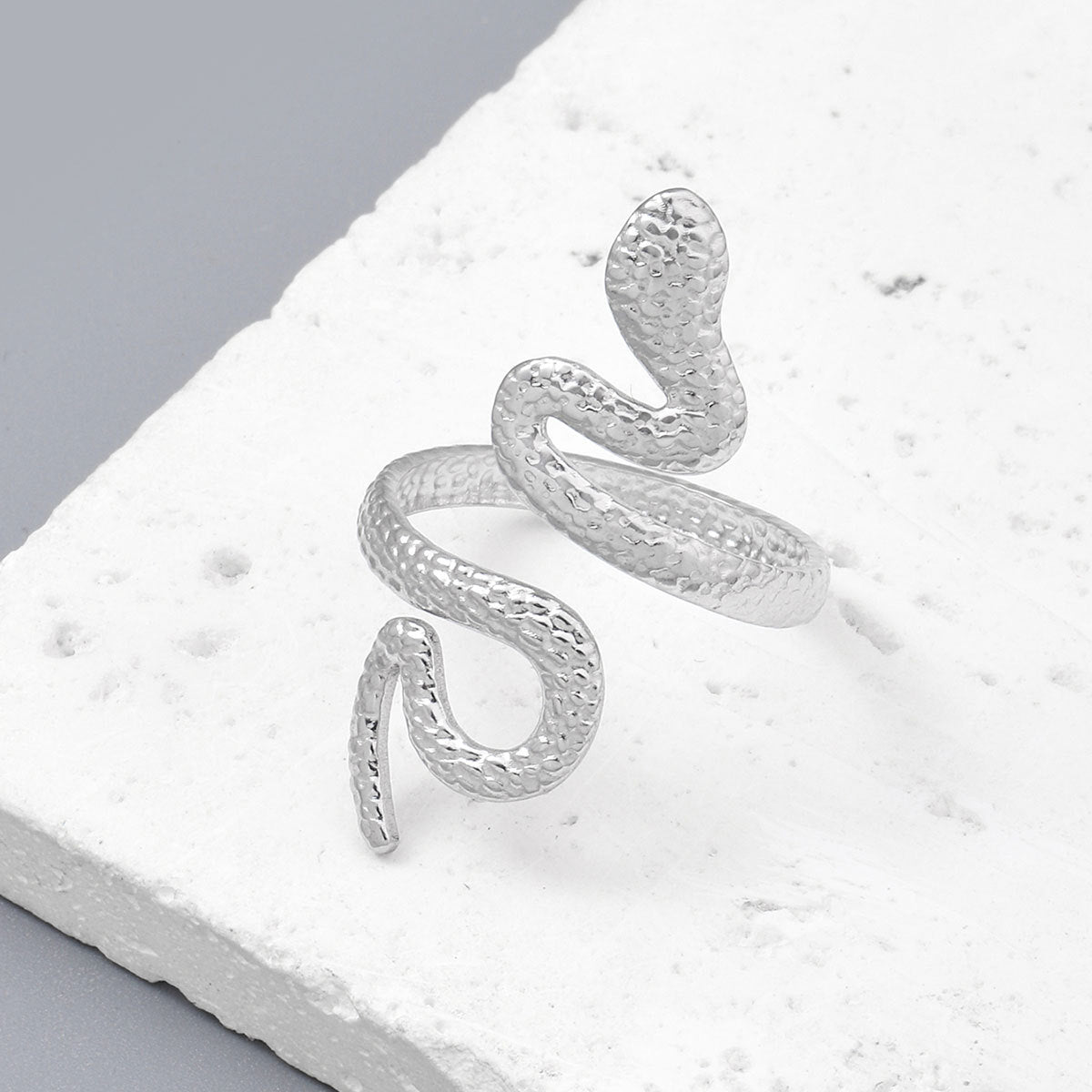 Star Snake Titanium Steel Ladies Ring Adjustable