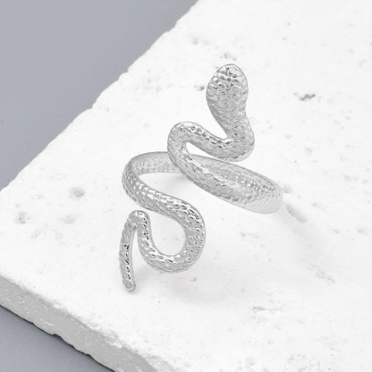 Star Snake Titanium Steel Ladies Ring Adjustable
