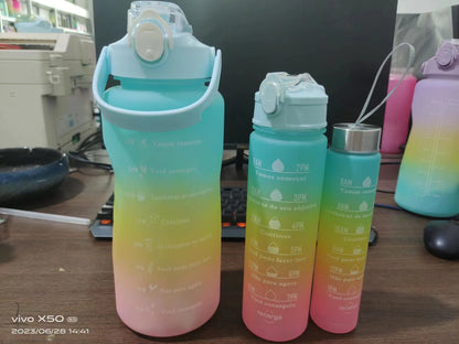 Gradient Color Three-Piece Plastic Bottle Set