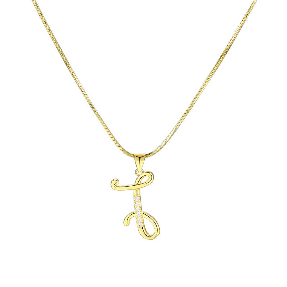 European and American 26 letters gold necklace