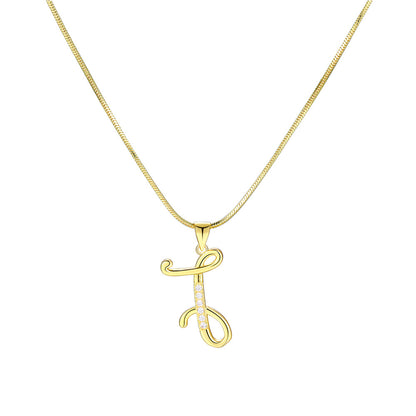 European and American 26 letters gold necklace
