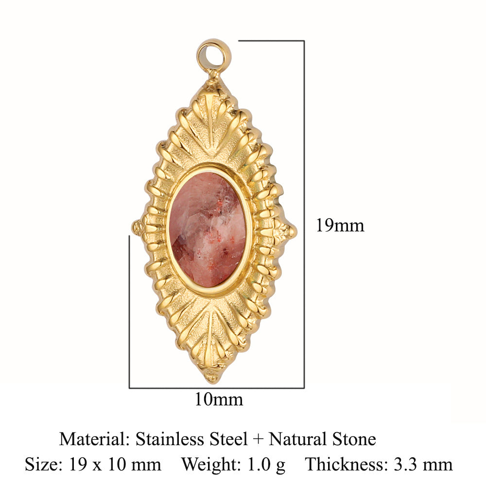 Accessories African jade stainless steel pendant