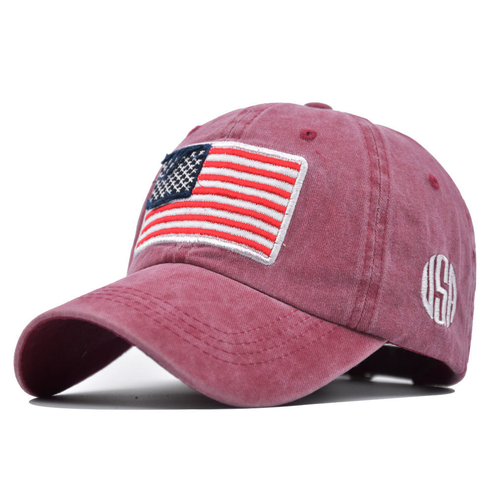US Flag Washed Baseball Cap