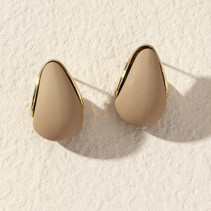 Acrylic painted metal contrasting earrings