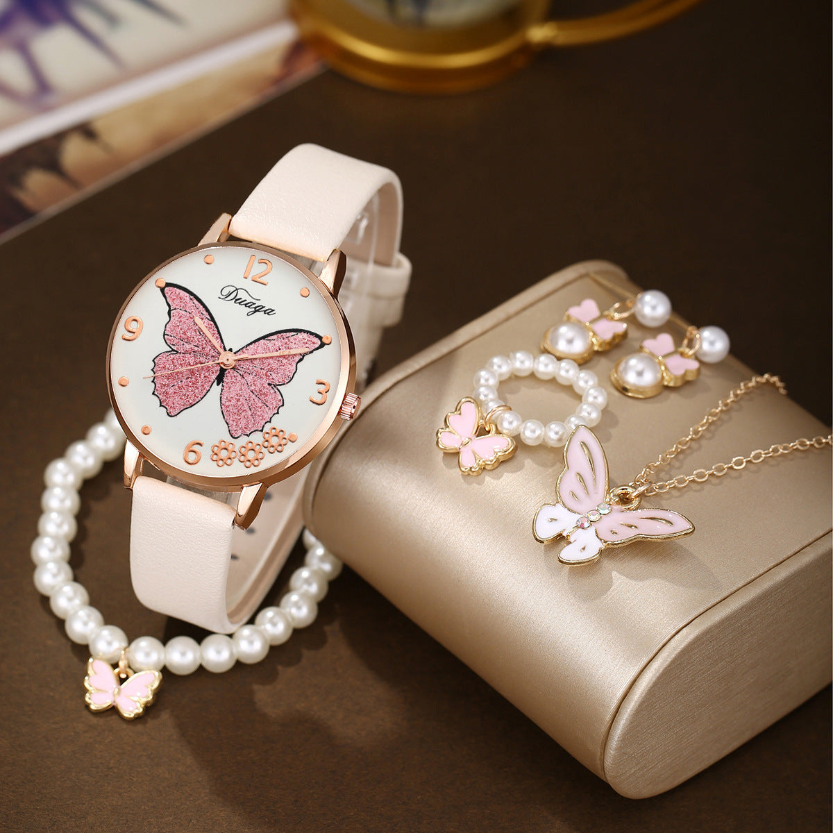 Butterfly Watch Pearl Butterfly Jewelry Set