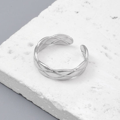 Cross Rhombus Titanium Steel Ladies Ring