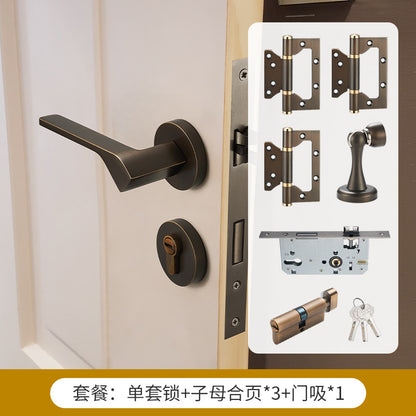Brass gold interior door lock handle