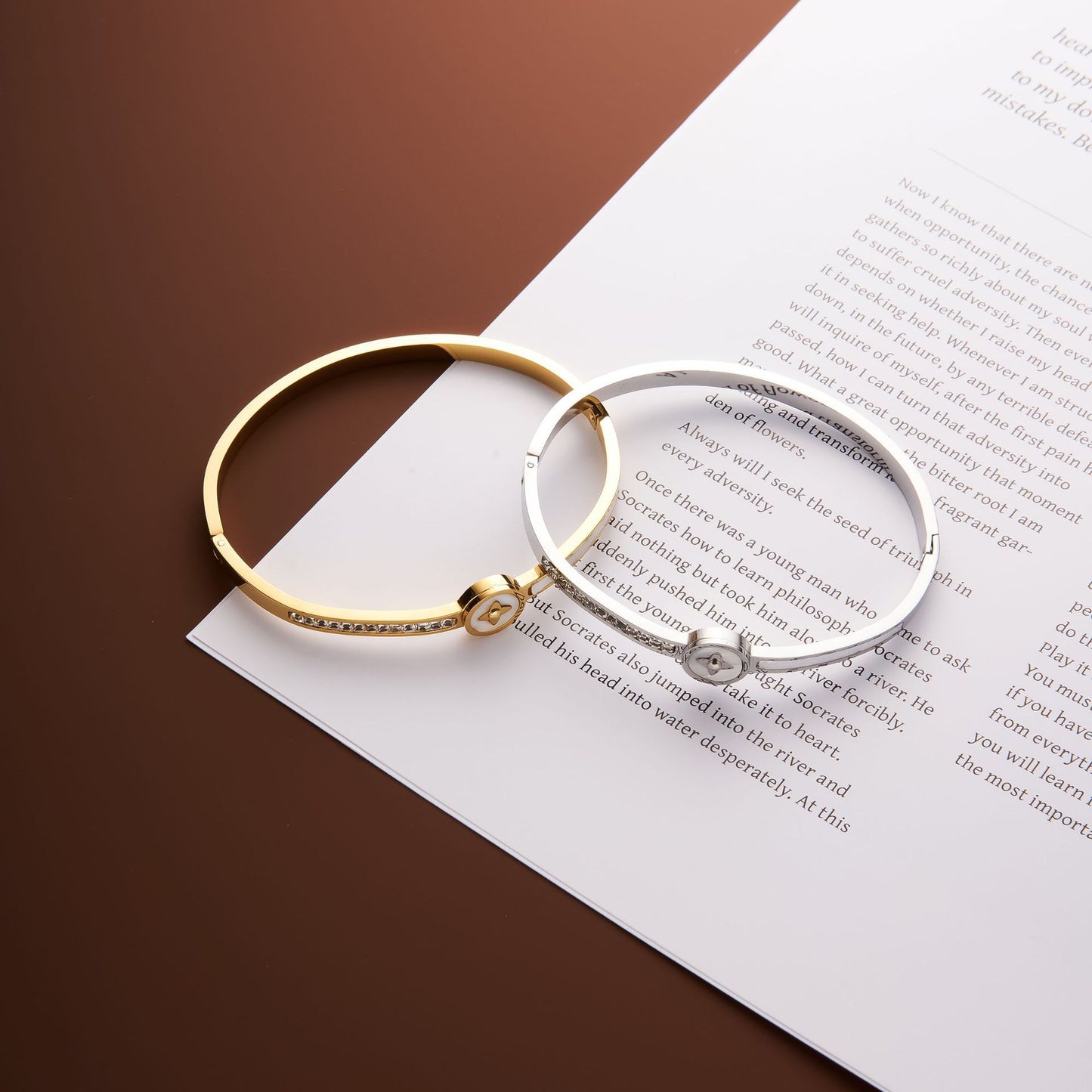 Titanium Steel Clover Diamond Bracelet