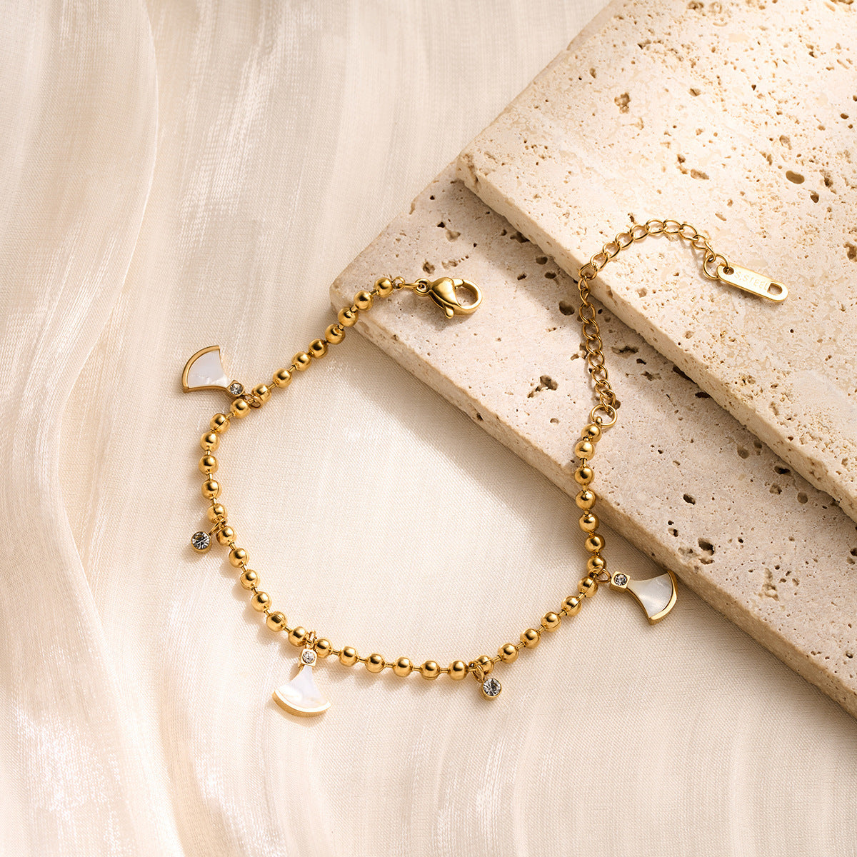 Titanium Steel Ginkgo Leaf Bracelet