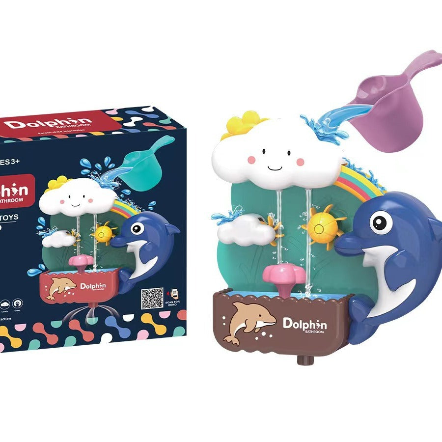 Baby Bath Toy Set Dinosaur Animal Shapes Spinning Wheel Children's Bath