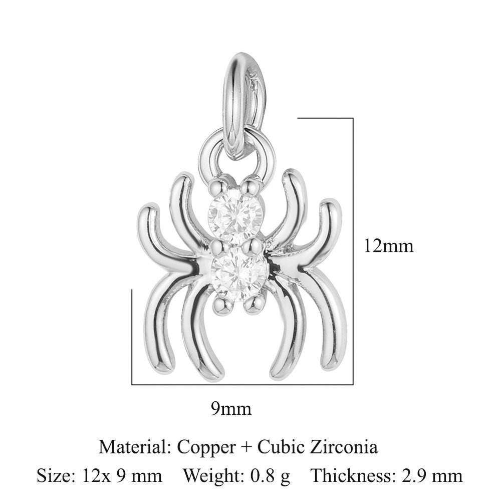 Copper zircon winged spider snake pendant
