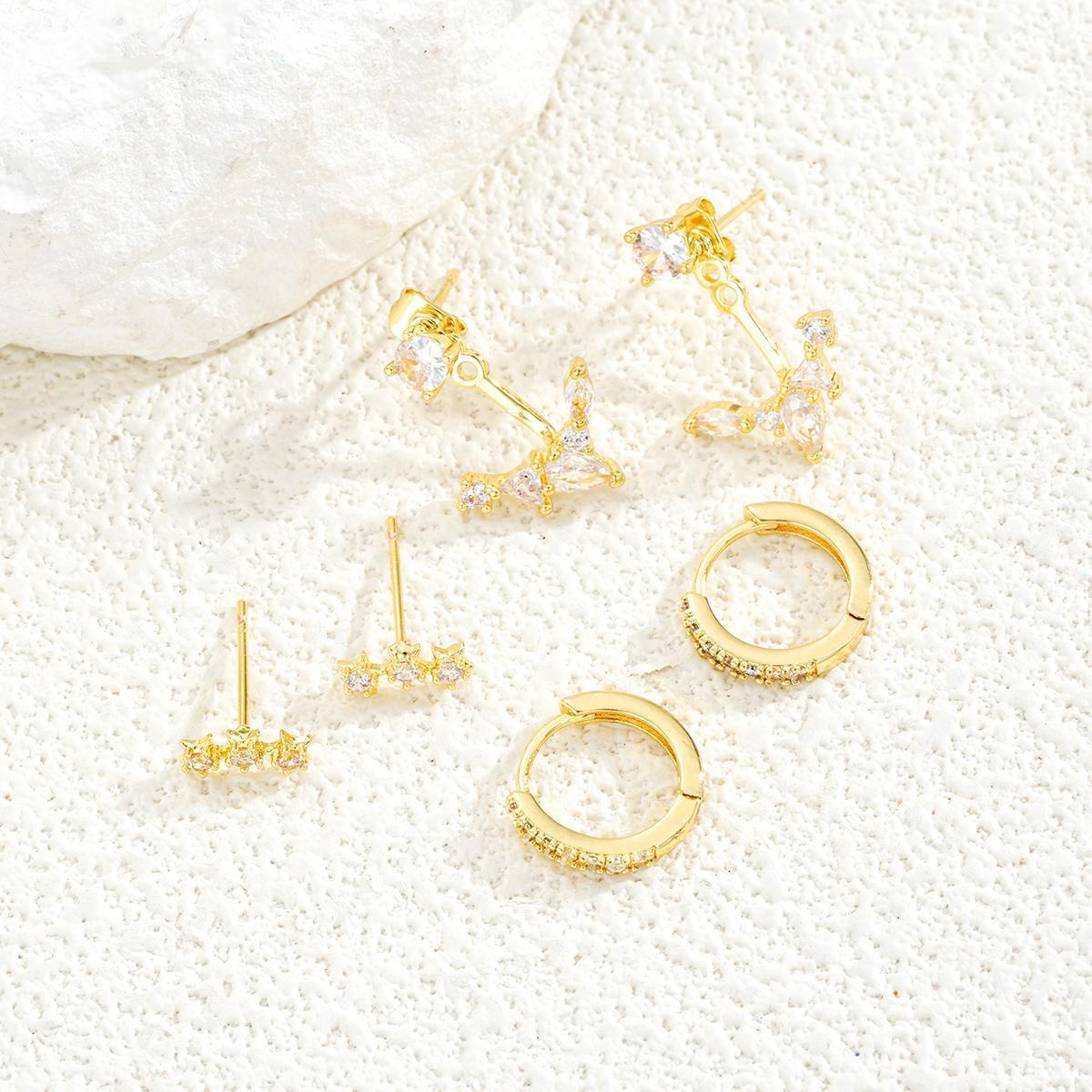 Zircon Two-Wear Earring Set