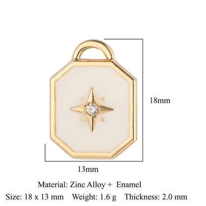 5 pcs/pack, sun smiley face, crescent moon star alloy pendant.